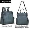 imageGenuine Leather Backpack Purse for Women Vintage Casual Daypack Knapsack Handmade Rucksack Convertible Shoulder Bag Coffee MediumGrey