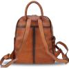 imageGenuine Leather Backpack Purse for Women Vintage Rucksack Casual Back Bag Handmade Cowhide Western Daypack BrownBrown