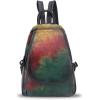imageGenuine Leather Backpack for Women Retro Rucksack Casual College Bag Handmade Cowhide Western Daypack Multicolor1Multicolor1