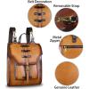 imageGenuine Leather Backpack for Women and Men Vintage Rucksack Convertible Casual Daypack Handmade Western Satchel Sling Purse BrownBrown