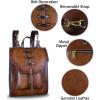 imageGenuine Leather Backpack for Women and Men Vintage Rucksack Convertible Casual Daypack Handmade Western Satchel Sling Purse BrownLight Coffee