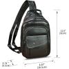 imageGenuine Leather Sling Bag for Men and Women Handmade Large Sling Backpack Chest Over Shoulder Crossbody Purse Fits IpadBlack