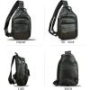 imageGenuine Leather Sling Bag for Men and Women Handmade Large Sling Backpack Chest Over Shoulder Crossbody Purse Fits IpadBlack