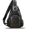 imageGenuine Leather Sling Bag for Men and Women Handmade Sling Backpack Purse Chest Over Shoulder Crossbody Bag Large Capacity BrownBlack