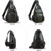 imageGenuine Leather Sling Bag for Men and Women Handmade Sling Backpack Purse Chest Over Shoulder Crossbody Bag Large Capacity BrownBlack