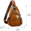 imageGenuine Leather Sling Bag for Men and Women Handmade Sling Backpack Purse Chest Over Shoulder Crossbody Bag Large Capacity BrownBrown