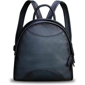 imageGenuine Leather Backpack Purse for Women Retro Handmade Small Casual Rucksack Satchel Back Bags Knapsack CoffeeDarkgrey