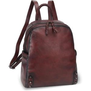 imageGenuine Leather Backpack Purse for Women Vintage Rucksack Casual Back Bag Handmade Cowhide Western Daypack BrownCoffee