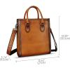 imageGenuine Leather Handbags and Purses for Women Vintage Handmade Shoulder Bag Cowhide Tote Bag SatchelBrown