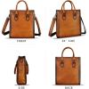 imageGenuine Leather Handbags and Purses for Women Vintage Handmade Shoulder Bag Cowhide Tote Bag SatchelBrown
