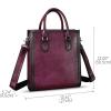 imageGenuine Leather Handbags and Purses for Women Vintage Handmade Shoulder Bag Cowhide Tote Bag SatchelPurple