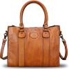 imageGenuine Leather Satchel Purses Handbags for Women Top Handle Shoulder Bags Lady Crossbody Tote BagBrown