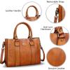 imageGenuine Leather Satchel Purses Handbags for Women Top Handle Shoulder Bags Lady Crossbody Tote BagBrown