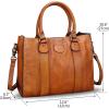 imageGenuine Leather Satchel Purses Handbags for Women Top Handle Shoulder Bags Lady Crossbody Tote BagBrown