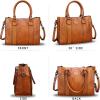 imageGenuine Leather Satchel Purses Handbags for Women Top Handle Shoulder Bags Lady Crossbody Tote BagBrown