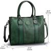 imageGenuine Leather Satchel Purses Handbags for Women Top Handle Shoulder Bags Lady Crossbody Tote BagGreen