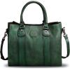 imageGenuine Leather Satchel Purses Handbags for Women Top Handle Shoulder Bags Lady Crossbody Tote BagGreen