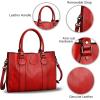 imageGenuine Leather Satchel Purses Handbags for Women Top Handle Shoulder Bags Lady Crossbody Tote BagRed