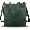 imageGenuine Leather Tote Bag for Women Handmade Satchel Purses Shoulder Bags Retro Top Handle HandbagDarkgreen
