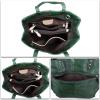 imageGenuine Leather Tote Bag for Women Handmade Satchel Purses Shoulder Bags Retro Top Handle HandbagDarkgreen