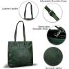imageGenuine Leather Tote Bag for Women Handmade Satchel Purses Shoulder Bags Retro Top Handle HandbagDarkgreen