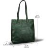 imageGenuine Leather Tote Bag for Women Handmade Satchel Purses Shoulder Bags Retro Top Handle HandbagDarkgreen