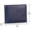 imageLRTO Genuine Leather Slim Bifold Wallets Retro Handmade Minimalist Small Purse Front Pocket Money Clip Card OrganizerBlue