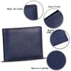 imageLRTO Genuine Leather Slim Bifold Wallets Retro Handmade Minimalist Small Purse Front Pocket Money Clip Card OrganizerBlue