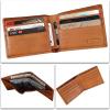 imageLRTO Genuine Leather Slim Bifold Wallets Retro Handmade Minimalist Small Purse Front Pocket Money Clip Card OrganizerBrown
