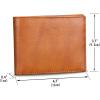 imageLRTO Genuine Leather Slim Bifold Wallets Retro Handmade Minimalist Small Purse Front Pocket Money Clip Card OrganizerBrown