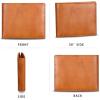 imageLRTO Genuine Leather Slim Bifold Wallets Retro Handmade Minimalist Small Purse Front Pocket Money Clip Card OrganizerBrown