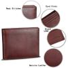 imageLRTO Genuine Leather Slim Bifold Wallets Retro Handmade Minimalist Small Purse Front Pocket Money Clip Card OrganizerCoffee