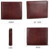 imageLRTO Genuine Leather Slim Bifold Wallets Retro Handmade Minimalist Small Purse Front Pocket Money Clip Card OrganizerCoffee