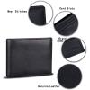 imageLRTO Genuine Leather Slim Bifold Wallets Retro Handmade Minimalist Small Purse Front Pocket Money Clip Card OrganizerDarkgrey