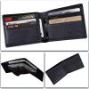 imageLRTO Genuine Leather Slim Bifold Wallets Retro Handmade Minimalist Small Purse Front Pocket Money Clip Card OrganizerDarkgrey