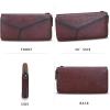imageLRTO Genuine Leather Wallets for Women Zip Around Wallet Purse RFIDBlocking Retro Handmade Clutch Money Clip Card Organizer Coffee
