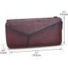 imageLRTO Genuine Leather Wallets for Women Zip Around Wallet Purse RFIDBlocking Retro Handmade Clutch Money Clip Card Organizer Coffee