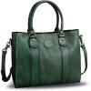 imageGenuine Leather Satchel Purses Handbags for Women Top Handle Shoulder Bags Lady Crossbody Tote BagGreen