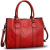 imageGenuine Leather Satchel Purses Handbags for Women Top Handle Shoulder Bags Lady Crossbody Tote BagRed