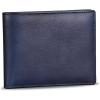 imageLRTO Genuine Leather Slim Bifold Wallets Retro Handmade Minimalist Small Purse Front Pocket Money Clip Card OrganizerBlue