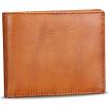 imageLRTO Genuine Leather Slim Bifold Wallets Retro Handmade Minimalist Small Purse Front Pocket Money Clip Card OrganizerBrown