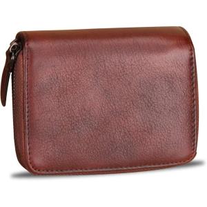 imageLRTO Genuine Leather Small Purse Wallet for Women RFIDBlocking Handmade Clutch Wallets Money Clip Card Organizer Coin Pouch