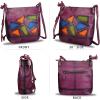 imageGenuine Leather Crossbody Purses for Women Satchel Purses Vintage Handmade Shoulder Bag Cowhide HandbagsPurple
