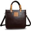 imageGenuine Leather Handbag Purse for Women Retro Handmade TopHandle Satchel Crossbody Bag Shoulder BagCoffee