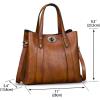 imageGenuine Leather Handbags for Women Satchel Purses Vintage Handmade Shoulder Bag Cowhide Top Handle Handbag TotesBrown