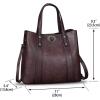 imageGenuine Leather Handbags for Women Satchel Purses Vintage Handmade Shoulder Bag Cowhide Top Handle Handbag TotesCoffee