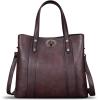 imageGenuine Leather Handbags for Women Satchel Purses Vintage Handmade Shoulder Bag Cowhide Top Handle Handbag TotesCoffee