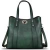 imageGenuine Leather Handbags for Women Satchel Purses Vintage Handmade Shoulder Bag Cowhide Top Handle Handbag TotesGreen