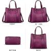 imageGenuine Leather Handbags for Women Satchel Purses Vintage Handmade Shoulder Bag Cowhide Top Handle Handbag TotesPurple