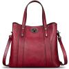imageGenuine Leather Handbags for Women Satchel Purses Vintage Handmade Shoulder Bag Cowhide Top Handle Handbag TotesRed
